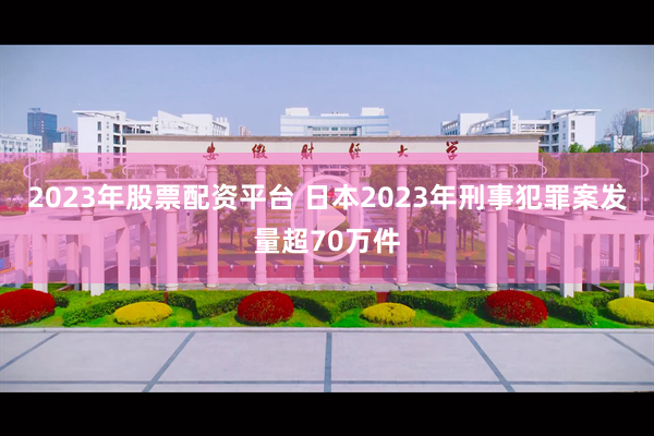 2023年股票配资平台 日本2023年刑事犯罪案发量超70万件