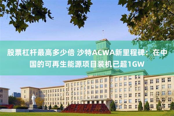 股票杠杆最高多少倍 沙特ACWA新里程碑：在中国的可再生能源项目装机已超1GW